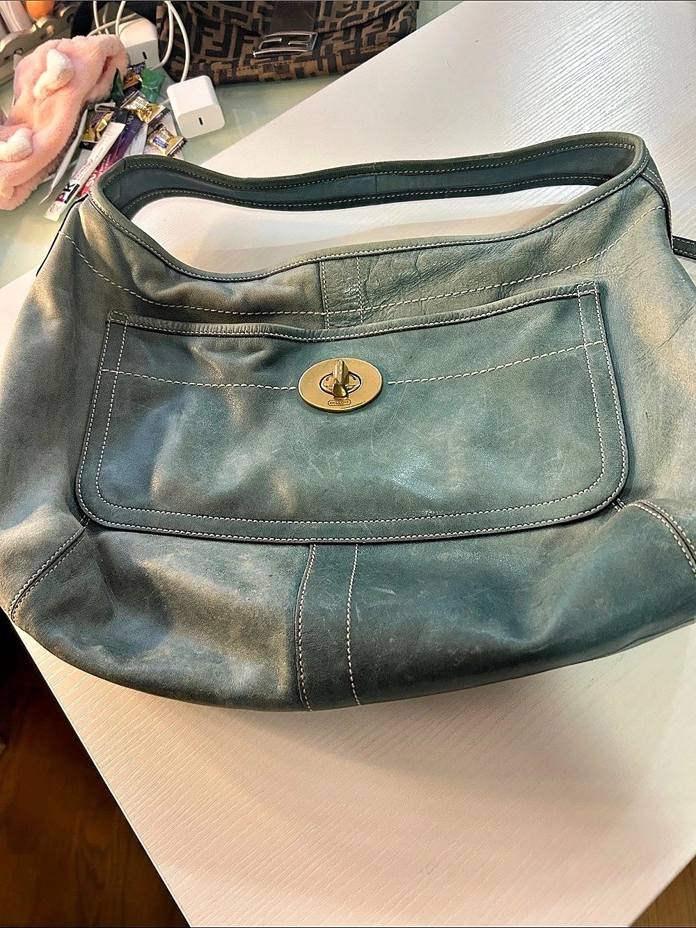 Coach Vintage Coach Chelsea Pebbled Leather Turnlock Hobo Bag Vintage Chelsea
